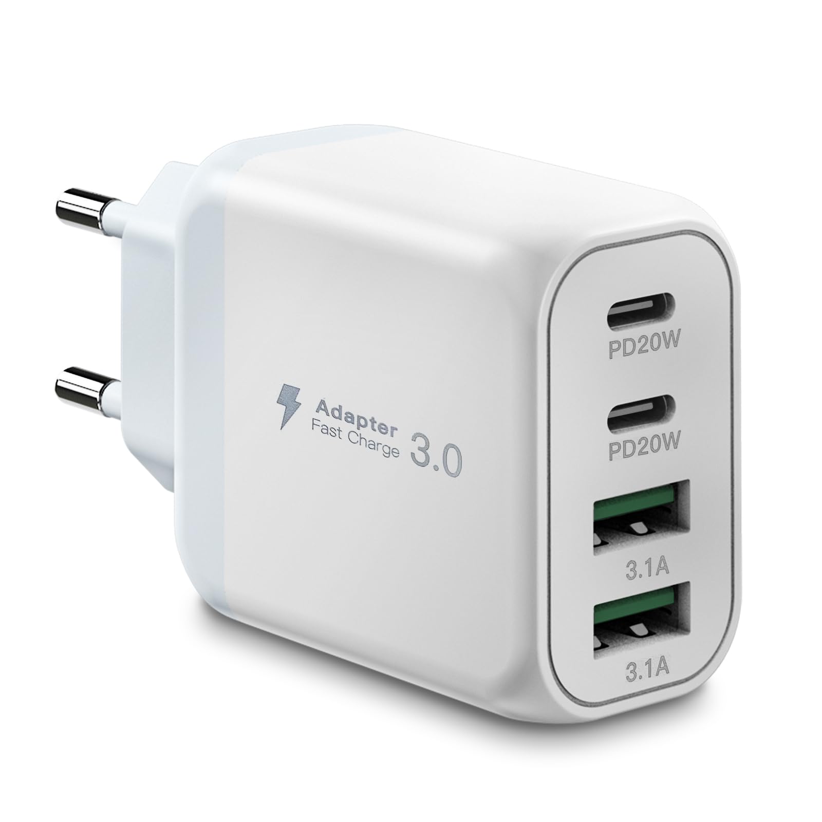 GCSTNN 40W USB C Oplader 4 Poorten PD3.0 QC3.0 iPhone Samsung Xiaomi