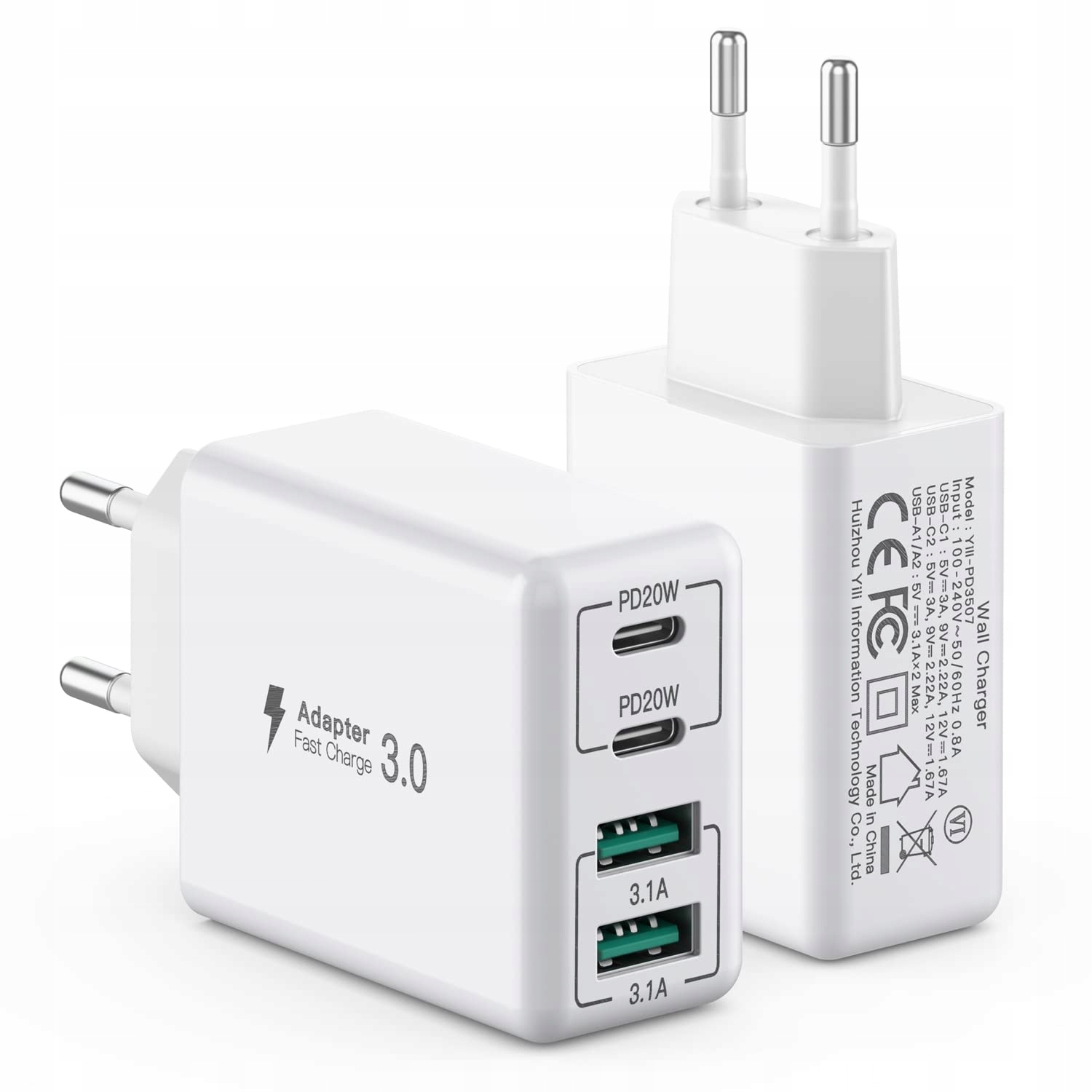 ANKER USB-C Oplader 40W 4-Poorts iPhone Android
