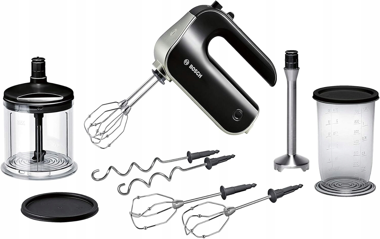 BOSCH Handmixer 575W Zwart 2 Gardes 2 RVS Haken