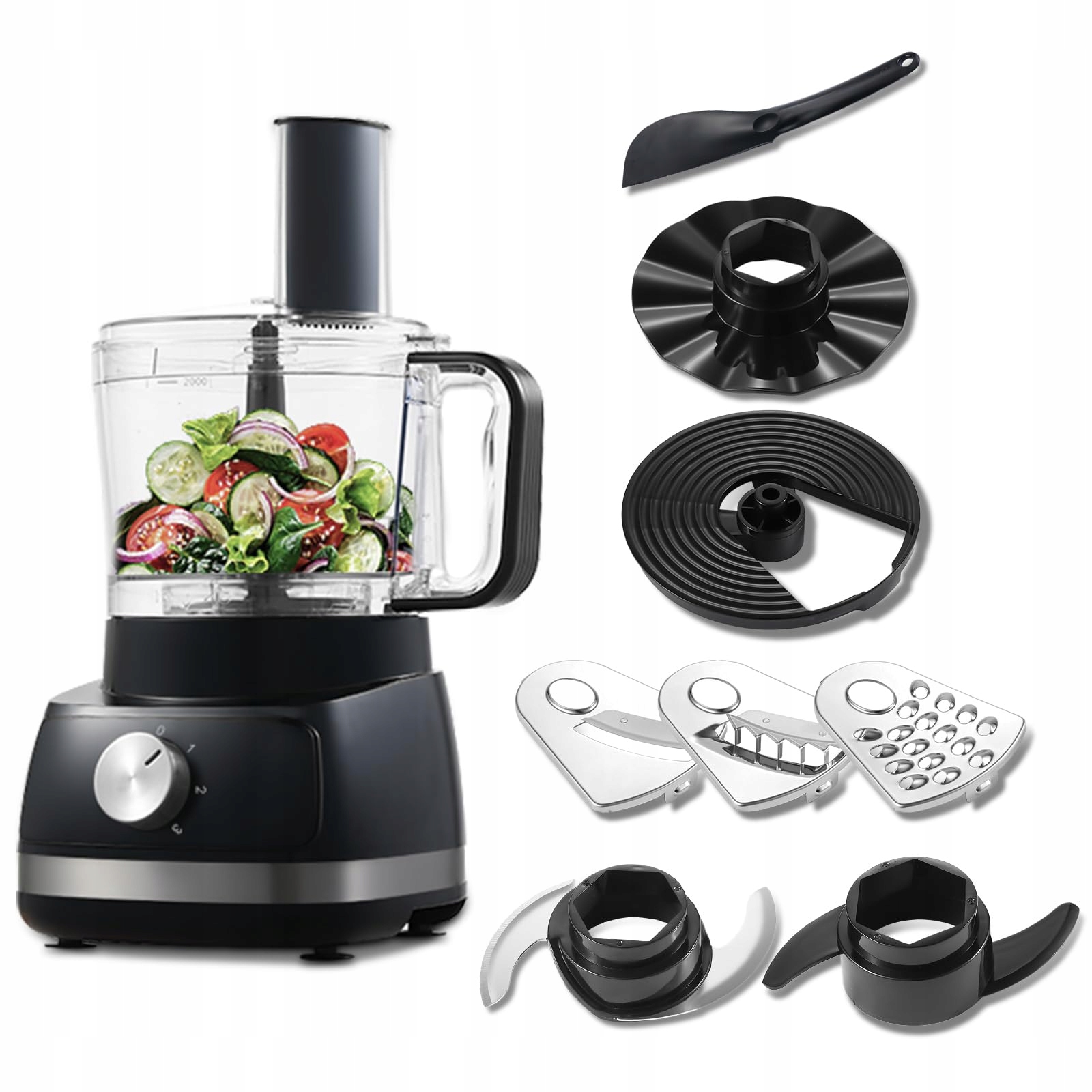 TOPSTRONG Keukenmachine 800W 2L Zwart 3 Snelheden