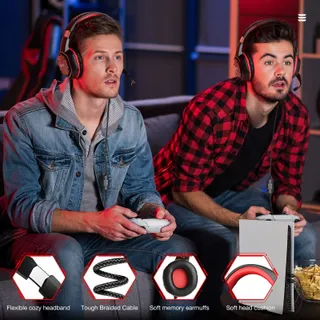 EKSA E1000 Gaming Headset Met Microfoon 7.1 Surround RGB PC PS4 PS5 — miniatuur 8