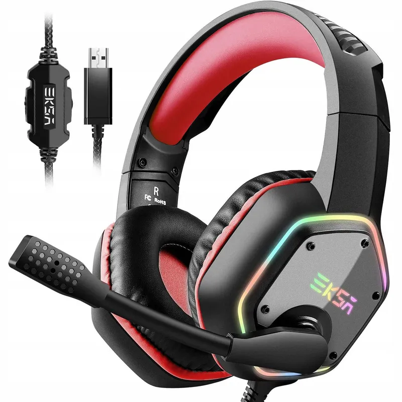 EKSA E1000 Gaming Headset Met Microfoon 7.1 Surround RGB PC PS4 PS5 — foto 2