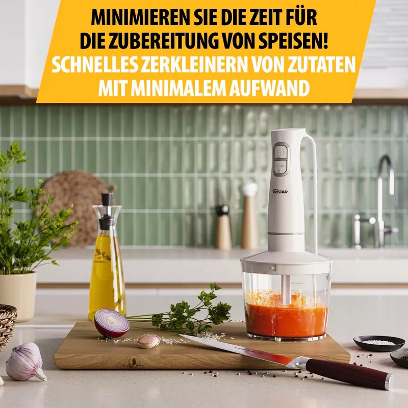 TRISTAR Staafmixerset 350W Roestvrij Staal Vaatwasserbestendig — foto 7