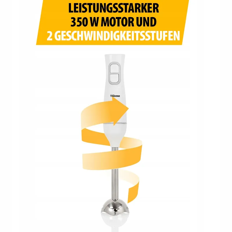 TRISTAR Staafmixerset 350W Roestvrij Staal Vaatwasserbestendig — foto 6