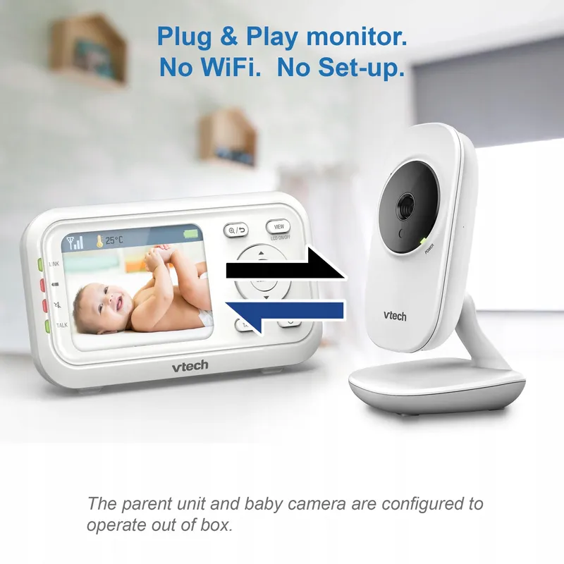 VTECH VM3255 Babyfoon Camera LCD 2,8 Inch Nachtzicht Slaapliedjes — foto 1