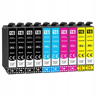 JHAAN 16XL Inktcartridges voor Epson WF-2760 WF-2630 10 Stuks