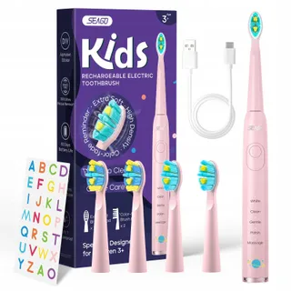 SEAGO Elektrische Kindertandenborstel 6+ Timer USB IPX7 5 Standen — miniatuur 2