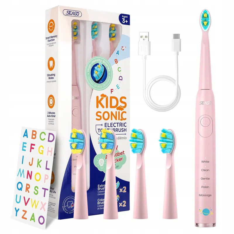 SEAGO Elektrische Kindertandenborstel 6+ Timer USB IPX7 5 Standen — foto 9