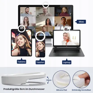 NALEZUNS Ringlicht 40 LED Selfielamp Voor Telefoon Laptop Make-up — miniatuur 2