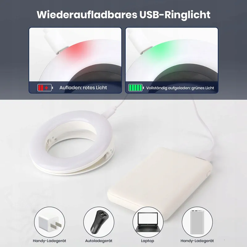 NALEZUNS Ringlicht 40 LED Selfielamp Voor Telefoon Laptop Make-up — foto 4