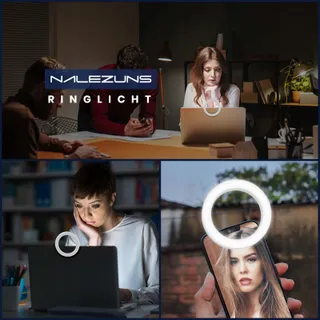 NALEZUNS Ringlicht 40 LED Selfielamp Voor Telefoon Laptop Make-up — miniatuur 7