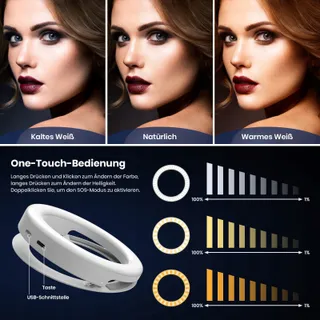 NALEZUNS Ringlicht 40 LED Selfielamp Voor Telefoon Laptop Make-up — miniatuur 3