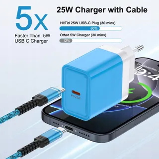 USB C Snellader 25W Kabel 1,8M voor Galaxy A S Z Flip — miniatuur 2