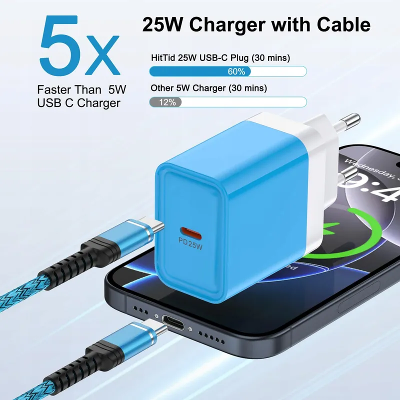 USB C Snellader 25W Kabel 1,8M voor Galaxy A S Z Flip — foto 2