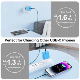 USB C Snellader 25W Kabel 1,8M voor Galaxy A S Z Flip — miniatuur 6