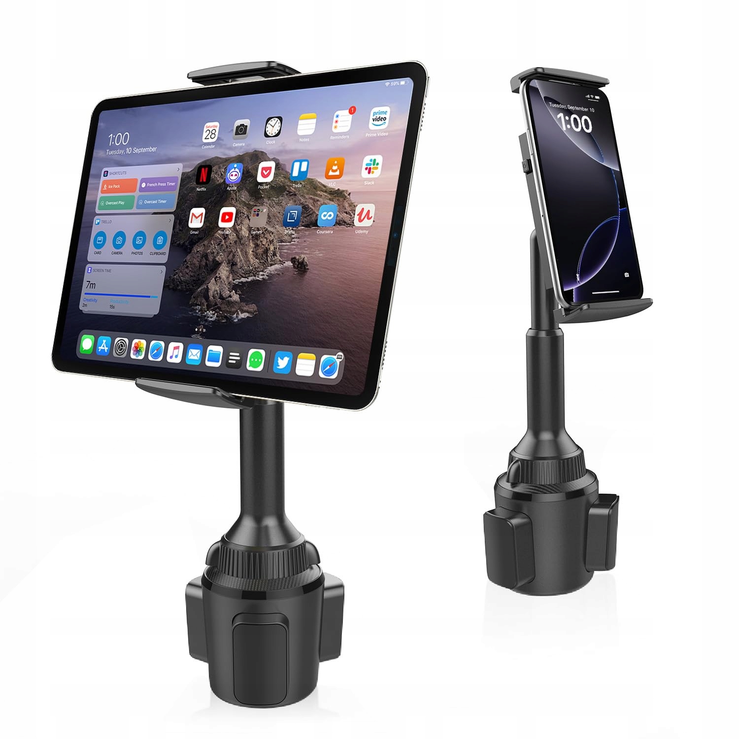 APPS2CAR Autohouder 2-in-1 Tablet en Telefoon tot 11 Inch