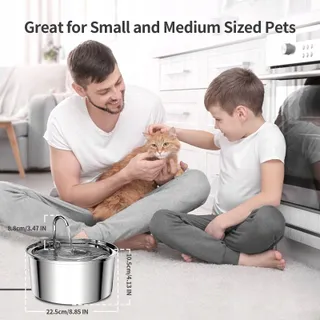 TOMXCUTE Drinkfontein Voor Katten Roestvrij Staal 3,2L — miniatuur 1