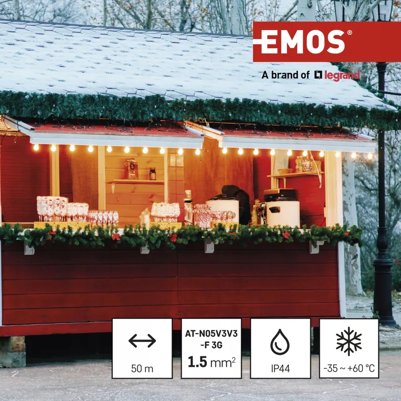 EMOS Kabelhaspel 50m Buiten IP44 4 Stopcontacten Waterdicht — foto 5