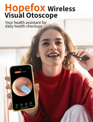 HOPEFOX Oorreiniger Camera 1080P HD WiFi Endoscoop LED — miniatuur 2