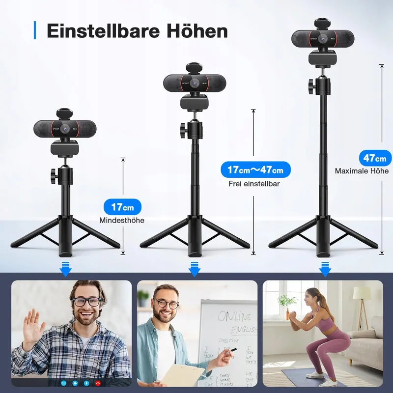EMEET C960 4K Webcam Lensdop Microfoon — foto 7