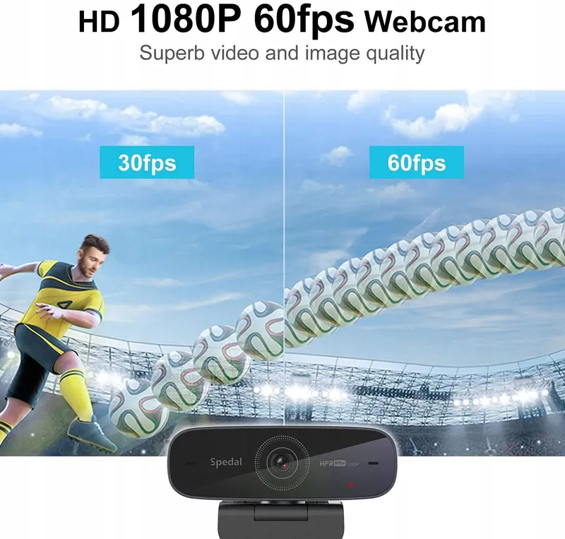 SPEDAL Webcam 1080P 60fps Autofocus Microfoon Mac Windows — foto 2