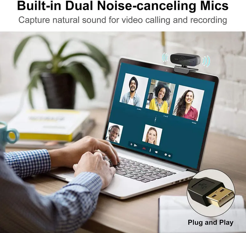 SPEDAL Webcam 1080P 60fps Autofocus Microfoon Mac Windows — foto 4