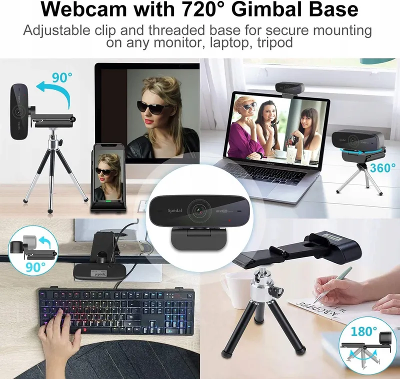 SPEDAL Webcam 1080P 60fps Autofocus Microfoon Mac Windows — foto 5