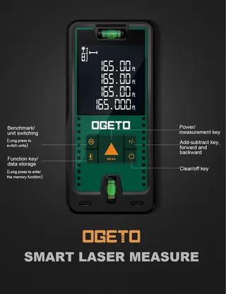 OGETO Laserafstandsmeter 50m LCD Afstand Oppervlak Volume — miniatuur 6