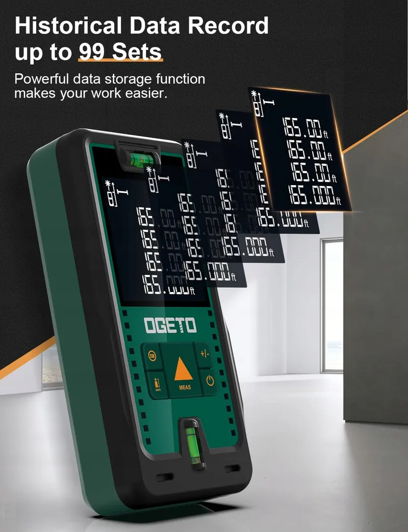 OGETO Laserafstandsmeter 50m LCD Afstand Oppervlak Volume — foto 1