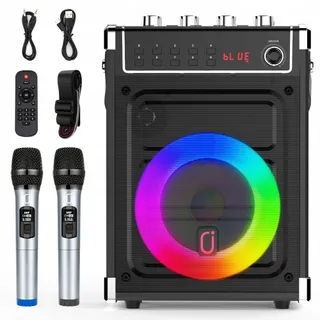JYX Karaoke Set Bluetooth Speaker LED Draadloze Microfoons PA-Systeem — miniatuur 8
