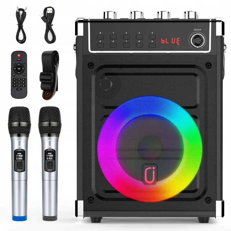 JYX Karaoke Set Bluetooth Speaker LED Draadloze Microfoons PA-Systeem — foto 8