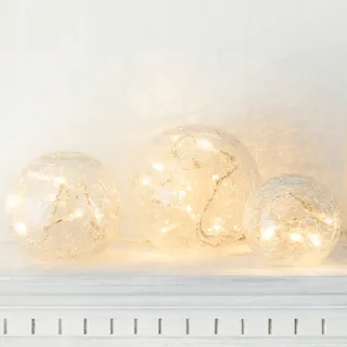 LIGHTS4FUN Glazen Bollen LED Set 3 Stuks — miniatuur 6