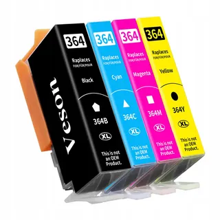 4x Compacte Cartridges HP 364XL Photosmart Deskjet 4 Kleuren
