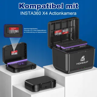 HOMESUIT Insta360 X4 Accu 2500mAh 3-Kanaals USB Lader — miniatuur 6