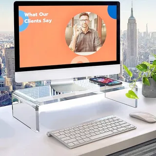 Acryl Monitorstandaard Verhoging Laptop Computer 34x19x10cm — miniatuur 6
