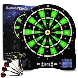 TURNART Elektronisch Dartbord 2023 LED 6 Soft Darts Groen