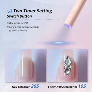 DENABUTY Mini LED UV Nagellamp Roze Gel Lak — miniatuur 2