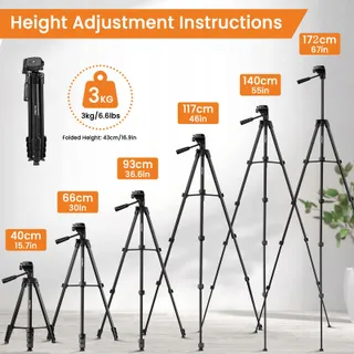 MACTREM Statief Telefoon Tablet 172cm Aluminium Afstandsbediening — miniatuur 3