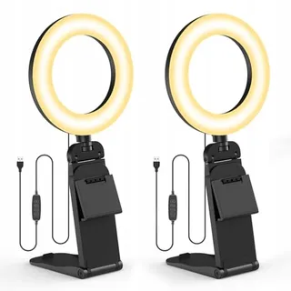 EVERSHOP Ringlicht Laptop PC Videoconferentie 2-Lamp Set