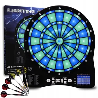 TURNART Elektronisch Dartbord 2023 LED 6 Soft Darts Blauw