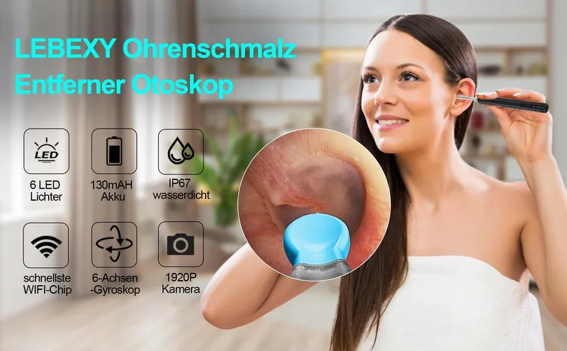 LEBEXY Oorreiniger Camera 1920P WiFi 6 LED Android iOS — foto 7