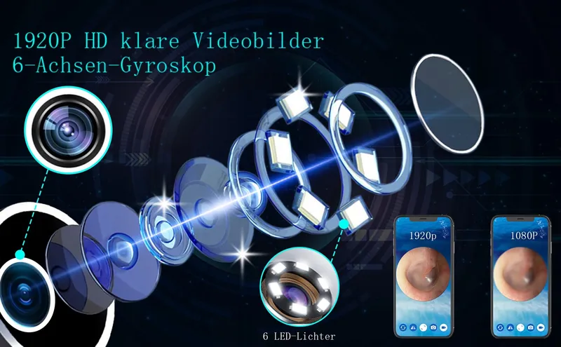 LEBEXY Oorreiniger Camera 1920P WiFi 6 LED Android iOS — foto 2
