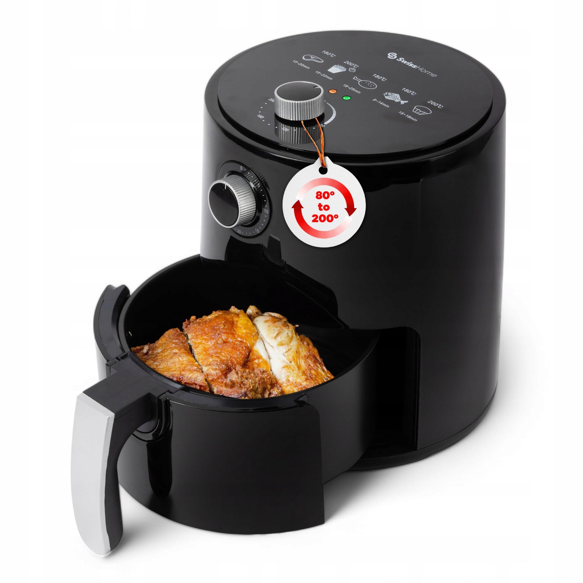 SWISSHOME SH-6704 Airfryer 2,5L Digitaal Display Zilver