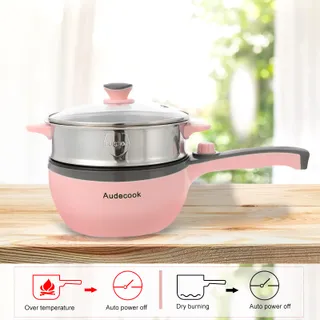 AUDECOOK Elektrische Hotpot 1,5L met Stoomgarer Antiaanbak — miniatuur 4