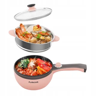 AUDECOOK Elektrische Hotpot 1,5L met Stoomgarer Antiaanbak