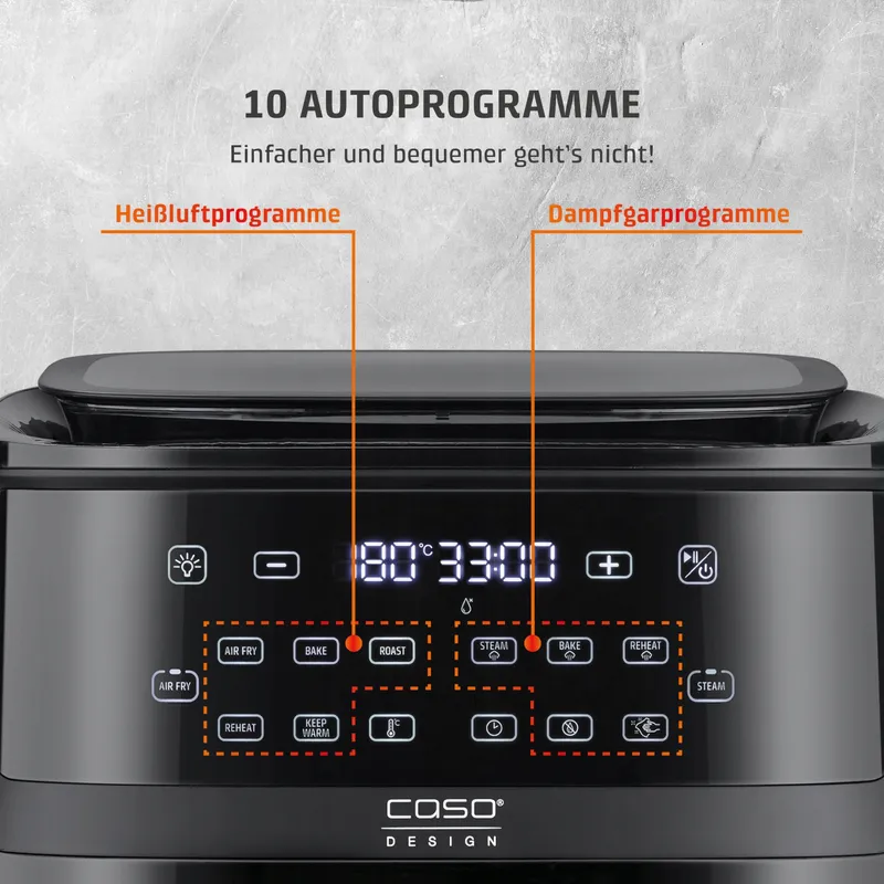CASO AirFry Steam 700 Airfryer Stoomgarer 7L Zwart — foto 7