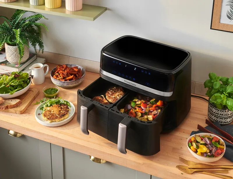 RUSSELL HOBBS SatisFry Dual Airfryer 9L Zwart Zilver — foto 7