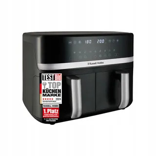 RUSSELL HOBBS SatisFry Dual Airfryer 9L Zwart Zilver — miniatuur 2