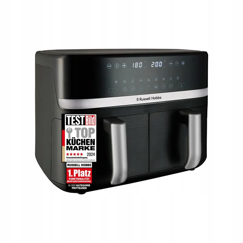 RUSSELL HOBBS SatisFry Dual Airfryer 9L Zwart Zilver — foto 2