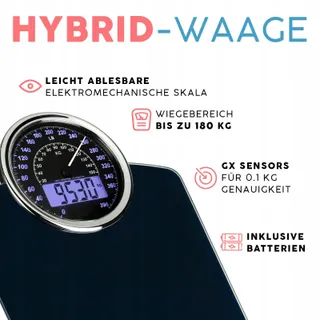 ADAMSON Hybride Weegschaal 2-in-1 Digitaal Analoog 180kg — miniatuur 2